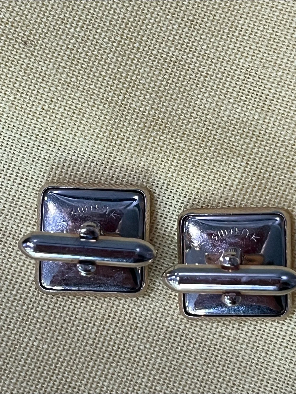 VTG 1950’s/1960’s SWANK Masonic Square & Compasses Cufflinks Red Enamel